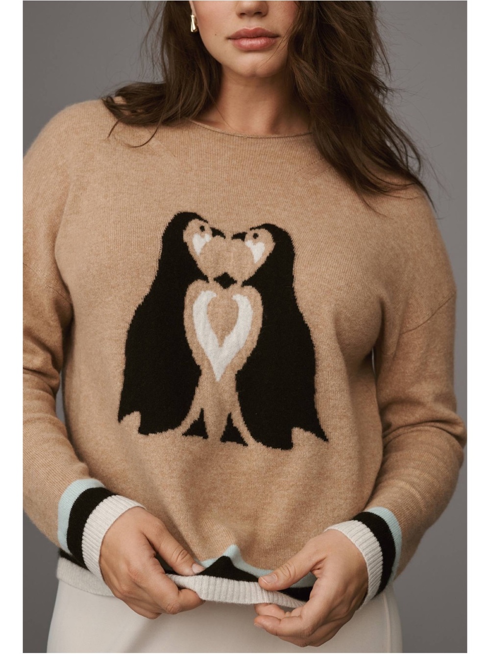 Anthropologie Maeve Cashmere Cute Gritter Graphic Sweater 1X